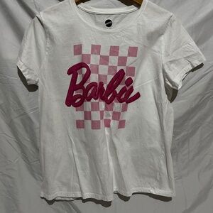 Official Mattel Barbie Pink Checkerboard Graphic Tee | Y2K Aesthetic Barbiecore